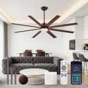 Carrefour 72 Inch Ceiling Fan with Light,8 Aluminum Blades,No Light Option