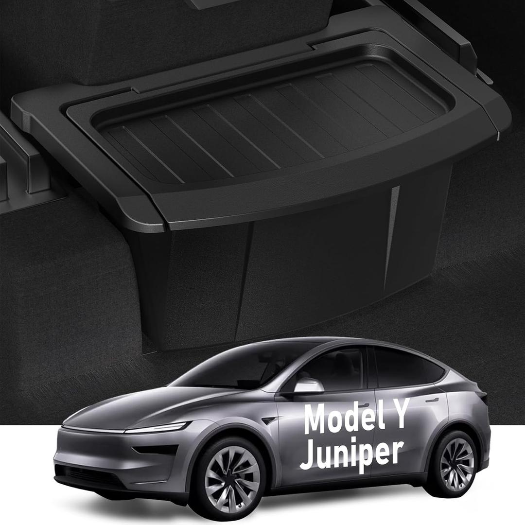 2026 Upgrade Rear Center Console Organizer for Tesla 2025-2026 Model Y Juniper Accessories, Partitioned Storage & Stable Installation, Seat Backseat Storage Trash Can Bin for Tesla Model Y Juniper