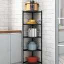 MAGCOLOR 5-Tier Kitchen Corner Shelf Rack, Free Standing Pot Rack for Organizer Stainless Steel Cookware Stand
