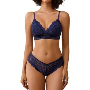 Avidlove Lingerie Set for Women Sexy Lace Bra and Panty Sets 2 Piece Lace Bralette Set,M