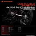 A-Premium Front Driver or Passenger Side CV Axle Shaft Assembly | Compatible with Polaris Ranger 500/570, Ranger Crew 570-4, Ranger ETX/EV, Replace# 1333238