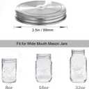 6pcs Pack 304 Stainless Steel Wide Mouth Mason Jar Lids with Straw Hole, Including 6pcs Stainless Steel Straws and 1pcs Cleaning Brush, Compatible with Ball & Kerr Mason Jars
