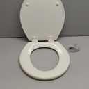 Bemis 500EC Durable Wood Toilet Seat with Easy Clean Hinges, Made in USA, Round, Biscuit