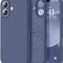 Vooii Magnetic for iPhone 17 Case, Compatible with Magsafe (Premium Liquid Silicone) (Integrated Camera Control Button) Full Body Protective AntiScratch Microfiber Lining 6.3", Navy Blue