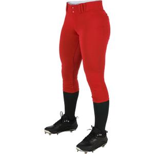 CHAMPRO Girls' Standard Low-Rise Softball Pants (X-Large, Scarlet)