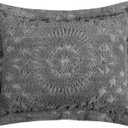 Better Trends Rio Collection is Super Soft and Light Weight in Floral Design 100% Cotton Tufted Unique Luxurious Machine Washable Tumble Dry, Standard Sham, Gray