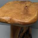 Cedar Root Natural Wood Side Table, Small Side Table, Unique Design Live Edge Wood Stool, 13.5"x12"x14"H, Rustic Mushroom Stool for Bedroom Living Room Patio Accent Outdoor Garden