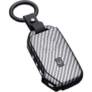Key Fob Cover Case for Kia Ceed Cerato Forte NIRO Seltos Sorento Soul Sportage K5 5 Buttons Keyless Entry Remote Case Holder ABS Carbon Fiber Pattern (5 Buttons, Black)