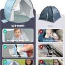 Baby Beach Tent, 2026 Upgrade Pop Up UPF 50+ UV Protection Sun Shelter Canopy with Mosquito Net Portable Outdoor Shade Summer Essentials for Babies & Toddlers- Blue