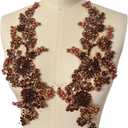 1 Pair Sew on Crystals Rhinestones Appliques Patches for Front Bodice Decoration Sewing Beaded Wedding Evening Dress Clothing Prom Costumes Crafts (Brown)