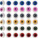 TIHOOD 48PCS 8 Colors 20mm Half Round Realistic Acrylic Eyes for Halloween Props, Masks, Dolls or Bears Craft Plastic Eyeballs (20mm)