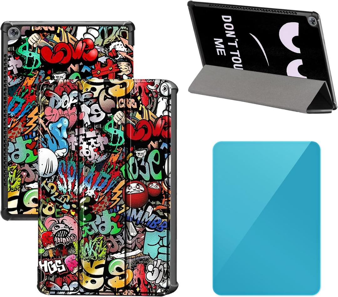 Tri-Fold Case Compatible with Huawei Mediapad M5 10.8 inch (CMR-AL09/CMR-W13), Includes a Screen Protector - Premium PU Leather Tri-Fold Cover with Auto Sleep/Wake