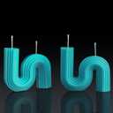 Tondiamo 2 Pcs Valentine's Candles Twist Aesthetic Candles Cool S Shape Minimalist Geometric Shaped Soy Wax Scented Art Decorative Handmade for Wedding Birthday Valentine Gift(Turquoise)