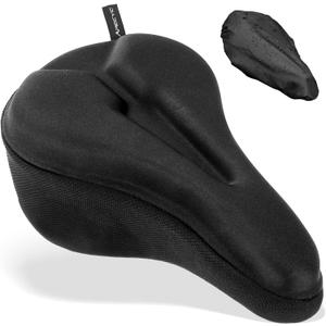 Bike Seat Cushion Gel Padded Saddle Cover for Men Women - Extra Padding Soft Comfort Bicycle Seat Cushion for Peloton, Stationary, Spin, Mountain, Road, Ebike
