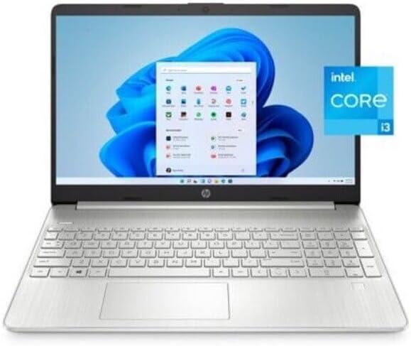 HP 15.6" FHD Laptop, Intel Core i3-1215U, 8GB RAM, 256GB SSD, Silver, Windows 11 Home, 15-dy5131wm