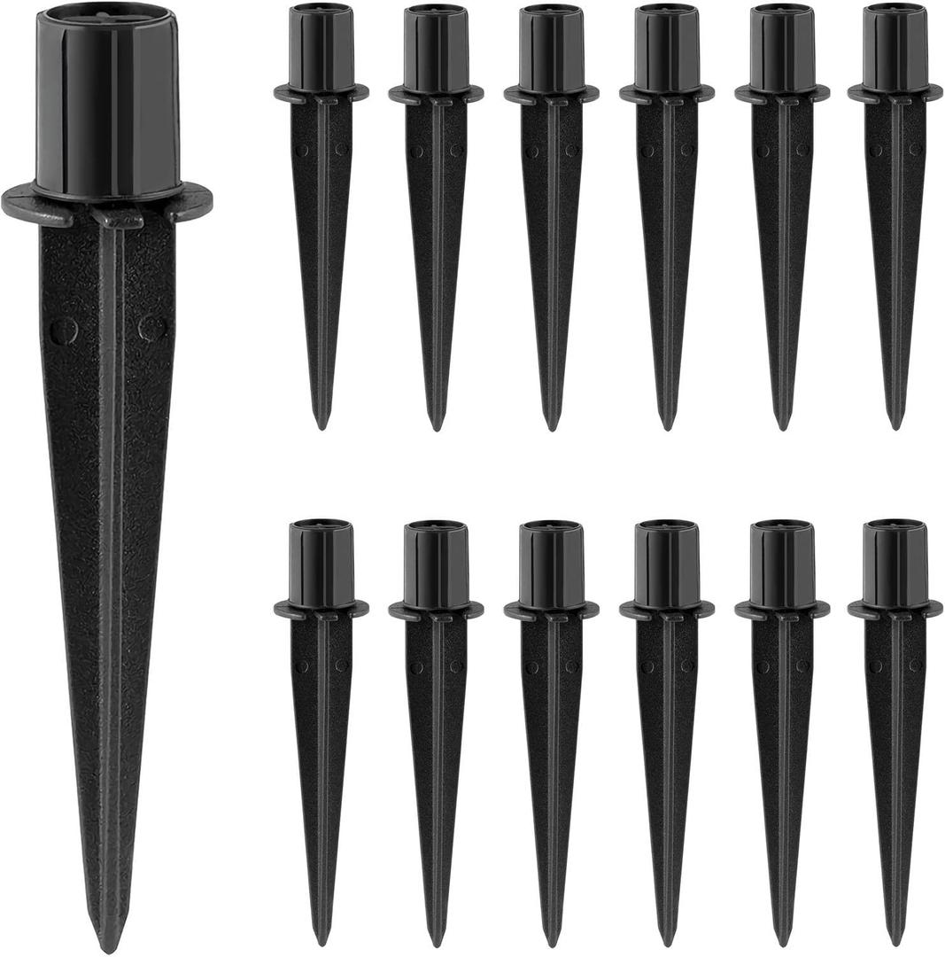 Metal Stakes Solar Lights Replacement Spike - Outdoor Ground Stake for Backyard Garden Lights Landscape Yard Pathway Patio Lamps 12 Pack - Fits 3/4" Poles (0.78" Actual), 5-3/8" Long