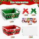 Orchidleaf 12 Pack Christmas Basket for Gifts Empty with Handle Gift Baskets Empty to Fill Bulk Red and Green Gift Boxes with bows, Gift Cards for Christmas Party Presents