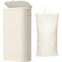 Lifewit Slim Laundry Basket with Lid and Removable Bag, 65L, White