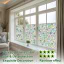 4 x SOMWISE Rainbow Window Privacy Film,Heat Control,UV Blocking,Anti-Glare,Day & Night Privacy Protection & Decoration for Home, Bathroom,Glass Door,Static Cling,Renter-Friendly with Installation Tools, 45*78.5