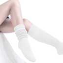 BONANGEL Slouch Socks for Woman, 3 Pairs Long Scrunchy Scrunch Slouchy Tube Boot Socks for Women Girls Size 5-11