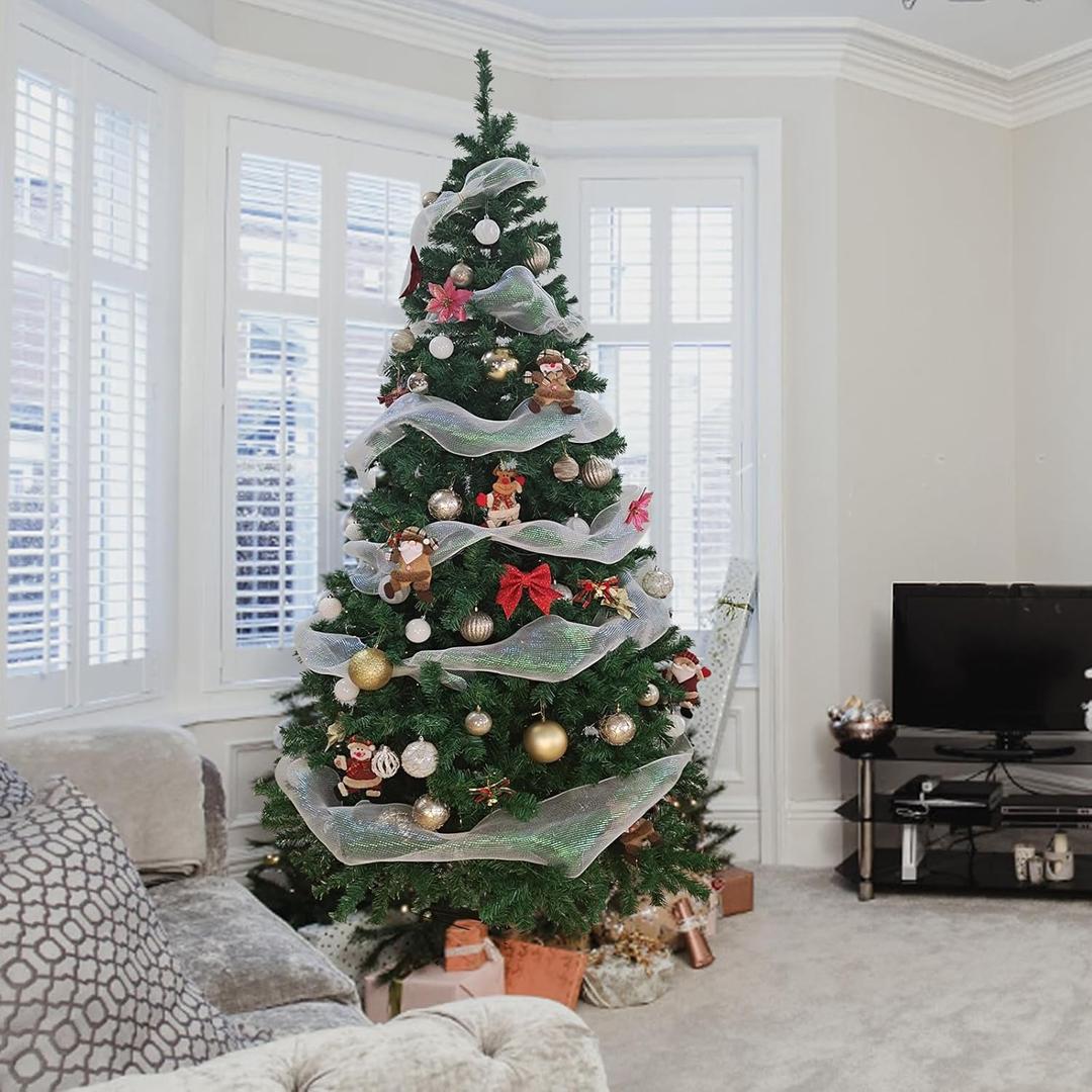 ptlsy 9ft Christmas Tree Premium Artifical Pine Christmas Tree with Soild Metal Stand Decorations and 1850 Branch Tips Fit for Holiday Indoor Outdoor (9 feet Green)