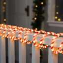 Joiedomi 40FT LED Candy Cane Rope Lights, Waterproof Outdoor 360 LED Christmas Decor Lights for Garden Yard Party Xmas Christmas Holiday Decorations (Red & Warm White)