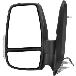AUTOSAVER88 Left Driver Side Mirror Door Mirror Compatible with 2015 2016 2017 2018 2019 2020 2021 Ford Transit 150 250 350 350 HD, Power Heated Manual Folding LED Turn Signal Clearance Light Black
