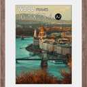 16.5x23.4 A2 Picture Frame Matted to A3 Rustic Brown Wood Display Photo Puzzle Artwork Canvas Art Painting 11.7 x 16.5 with Mat or 16.5 by 23.5 without Mat Horizontal and Vertical for Wall Hanging