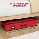 2 x Christmas Wrapping Paper Organizer Storage Box, Straps/Pockets, 40" Heavy-Duty Gift Wrap Storage Holder for Bags, Bows, Tags, Ribbons, Holiday Decorations, Fits Up to 24 Rolls Underbed Container (Red)