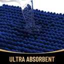 OLANLY Thick Bathroom Rugs 36x24, Extra Soft Absorbent Chenille Bath Rugs, Rubber Backing, Machine Wash Dry, Bath Mats for Bathroom Floor, Tub and Shower, Home Decor Accessories, Navy