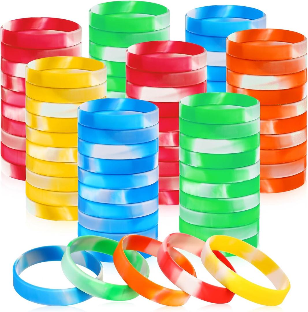 Liliful 100 Pcs Silicone Rubber Wristbands Rubber Wristband Bracelet Bands for Silicone Wristbands for Women Men(Multicolor)