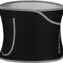 Ryaco Waist Trimmer, Waist Trainer for Women Men, Neoprene Sweat Band, Slimming Stomach Wrap for Workout, Adjustable Sizes (Large, Grey)