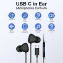 2 x for Samsung USB C Headphones Wired Earbuds for Samsung Galaxy S26 Ultra A17 5G S25FE S24Plus S23 A16 A36 A54,Type C Wired Earphones with Mic USBC Ear buds Audfonos for iPhone 17 Pro Max 16e 16Plus 15