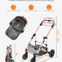 HOVONO Dog Stroller with Detachable Carrier for 2 Pets up to 60 lbs