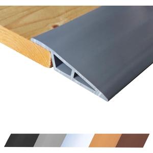 1/2" to 3/5" Height Threshold Ramp - Rubber Threshold, Floor Transition Strip, Wheelchair Ramp, Door Strip, Carpet to Tile Strip (Gray, 40 inches)