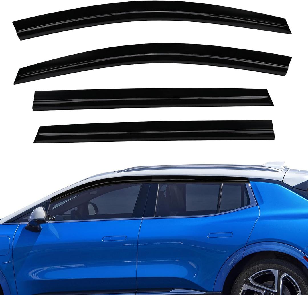 Window Visors for 2025 2026 Chevy Equinox EV, Tape-On Rain Guards Wind Deflectors, Weather Protection, Noise Reduction Chevy Equinox EV Accessories (4 Pcs)