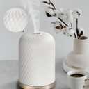 Essential Oil Diffuser,120ML 2.4MHz Ultrasonic Aromatherapy Diffusers for Essential Oils Large Room, Ceramic Diffusers Decorative Aroma Diffuser, Ideal Air Diffusers for Home, Room Decor, Yoga, White (Diamond-shaped Ceramic)