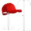 2 Pack Acrylic Hat Display Stand 8-16 inch Adjustable, Clear Domed Hat Stand Rack for Baseball Cap Cowboy, Wig Holder Stand Organizer for Dresser Closet Vendors (Adult styles, 2)