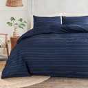 NEXHOME PRO Twin Duvet Cover, Navy 2 Pieces Boho Tufted Twin Size Duvet Cover Set, Soft and Lightweight Microfiber Comforter Cover Set for All Season (Navy Twin, 66 x 90)-No Comforter
