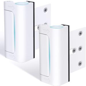 2 Pack AceMining Door Reinforcement Lock Withstands 800lbs of Force - White Extra Child Proof Door Lock with 8 Screws Prevents Unauthorized Entry,Add a Door Security Lock for Home Safety & Privacy 
