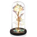 Childom Christmas Rose Gifts for Women,Birthday Gifts for Women Mom Christmas,Flowers for Delivery Prime,Colorful Light Up Rose in A Glass Dome,Anniversary Rose Gift for Her Grandma Valentines Day