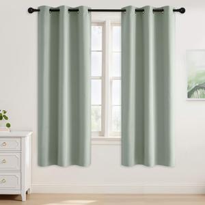 NICETOWN Sage Green Room Darkening Curtains 72 Inches Long 2 Panels for Living Room, Bedroom, Nursery Summer Thermal Insulated Blackout Drapes Grommet Noise Reducing Window Treatment, W40