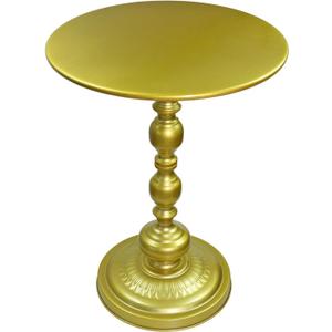 Benkyo Gold Round End Side Table Modern Metal Pedestal Spindle Side Tables for Living Room BedroomGold