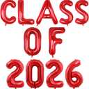 3 x 16 Inch Red Class of 2026 Balloons, Foil Graduation Balloons, Class of 2026 Graduation Party Decorations Supplies