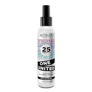 Redken One United AllInOne Leave In Conditioner  MultiBenefit Leave In Treatment For All Hair Types, Heat Protectant and Detangler Spray, ParabenFree, 5 Fl Oz