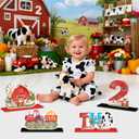 4Pcs Farm Animal 2nd Wooden Table Centerpieces Farm Barnyard Happy 2nd Birthday Table Sign Party Supplies for 2 Years Old Baby Shower Boys Girls Birthday Party Supplies Decor Photo Props Kids