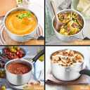 P&P CHEF 1 Quart Saucepan Small Pot, Stainless Steel Saucepan with Lid, Small Sauce Pan for Home Kitchen Restaurant Cooking, Visible Glass lid & Bakelite Heat-Proof Handles,Dishwasher Safe, 1 Pc