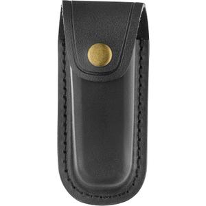 OLULU Leather Knife Sheath, 4" Black Pocket Knife Sheath, Folding Knife Case, Knife Holder for Belt, Multitool Pouch for Hunting, Fishing, Everyday Carry