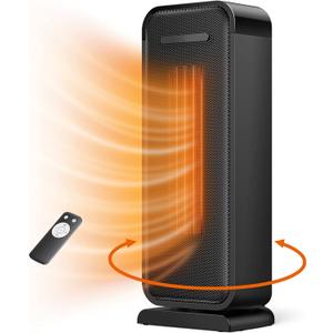 Space Heater, 65 Oscillation 1500W Electric Heater with Thermostat12H Timer 3 Modes, Tip-Over Protection, 24H Auto-Off Portable Quiet Heating Ceramic Heater With Remote for Bedroom, Office & Indoor