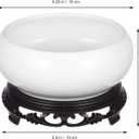 DOITOOL Ceramic Hydroponic Planter Pot with Stable Base 6.3 Inch Blue and White Porcelain Flower Pot Indoor Outdoor Lotus Bowl for Water Plants Garden Decor